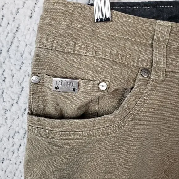 Kuhl Kanvus Jeans Mens 33x28 Brown Vintage Patina Dye Canvas Outdoor Pants - Picture 3 of 12